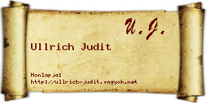 Ullrich Judit névjegykártya